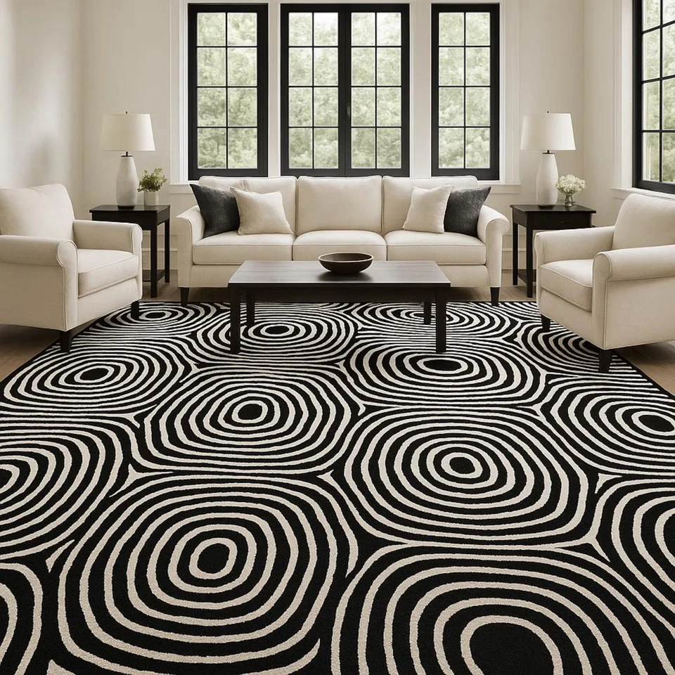 Hand Tufted Abstract  Area Rug: Modern living room , office 8x10 - Image 1 of 1