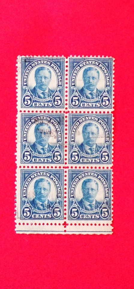 US - MNH  Plate  Block  of 6 - 5¢ stamps.  # 557 - Image 1 of 2