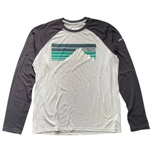 Marmot Mountain Works 1974 Retro Tee Large Long Sleeve Raglan Gray Shirt - Bild 1 von 5