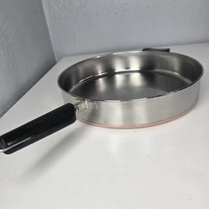 Sartén grande vintage Revere Ware Copper Core Designers Group 6000 11 pulgadas - Imagen 1 de 6