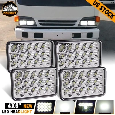4Pcs For Isuzu NQR NPR NPR-HD Kenworth 4''x6" LED Headlights Hi/Lo Sealed Beam - Image 1 of 4