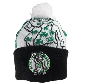 BOSTON CELTICS NBA CUFFED KNIT BEANIE W/ POM BIG LOGO HAT ONE SIZE NEW ERA NWT - Picture 1 of 7