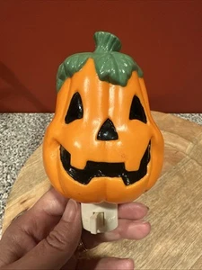 Linterna Jack O vintage de Halloween sonriente naranja calabaza luz nocturna decoración funciona - Imagen 1 de 7