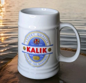 Kalik Ceramic Beer Stein Mug Half Pint Bahamas Vintage - Foto 1 di 8