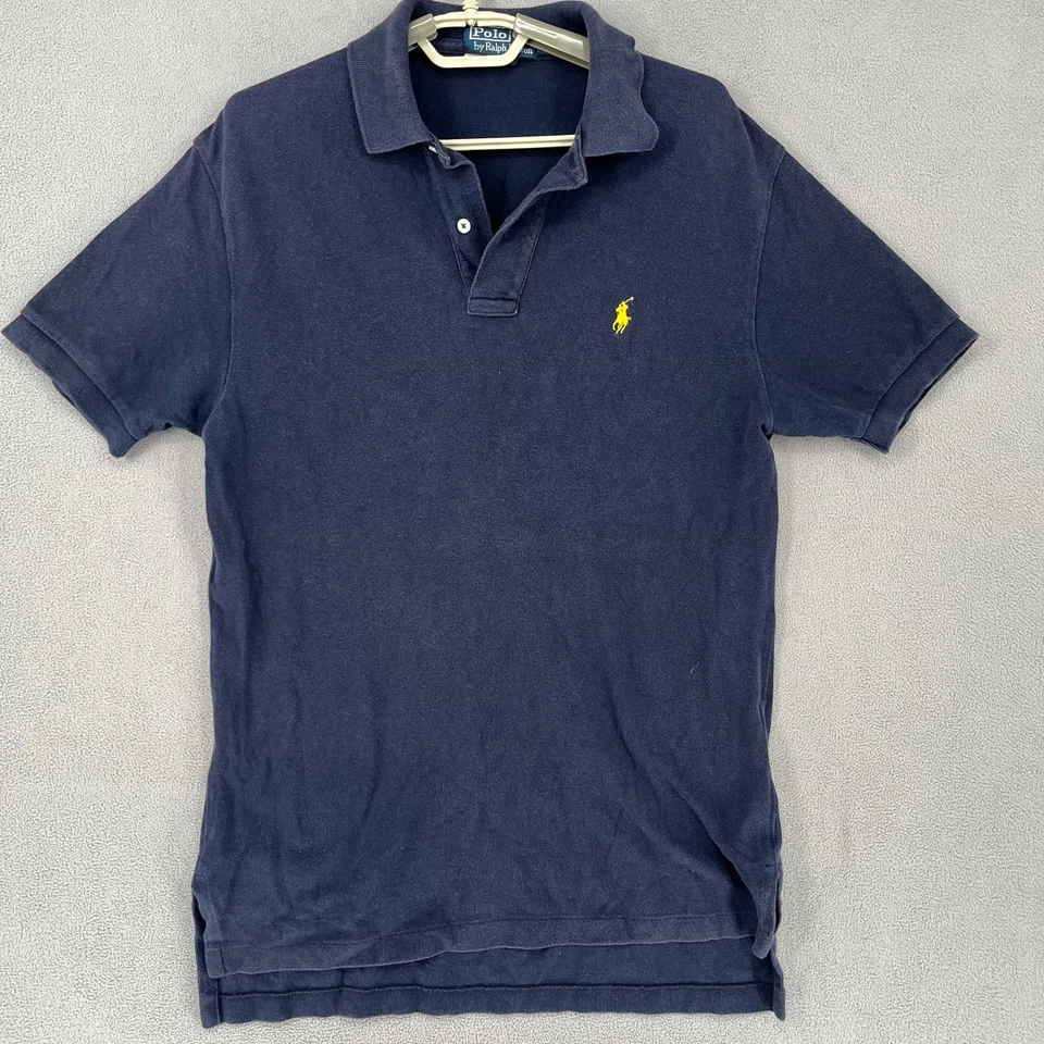 Ralph Lauren Shirt Mens Large Blue Yellow Short Sleeve Navy Button Polo Golf - image 1 of 4