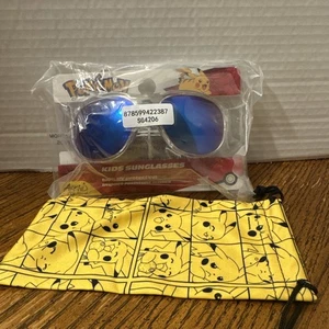 Pokemon durchsichtige Kinder Sonnenbrille 100 % UV-Schutz, Stoff Pikachu Etui Neu �� - Bild 1 von 7