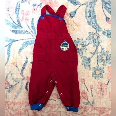 Mono vintage de pana rojo y azul Sears Foto 1 de 4