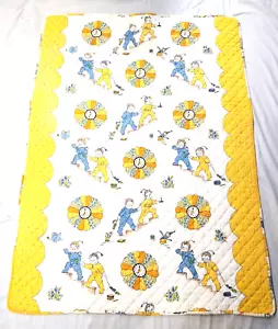 Babydecke zweiseitiges Kinderbett Bett Sleepy Time selten einzigartig 1953 Vintage 49" x 37" - Bild 1 von 12