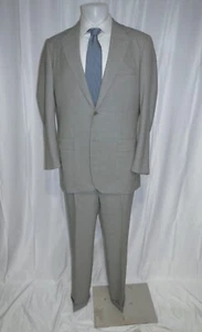 Stuart's Choice St. Andrews Super 130 Black White Birdseye Two Button Suit 44XL - Picture 1 of 17