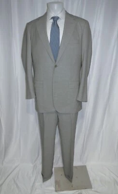 Stuart's Choice St. Andrews Super 130 Black White Birdseye Two Button Suit 44XL - Image 1 of 4