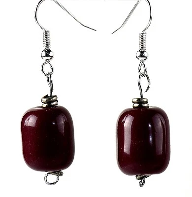 Brincos de moda joias feitas à mão pintados à mão com miçangas Kazuri África (KJE-20020) - Imagem 1 de 2