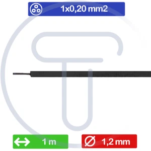 Cavo unipolare 1x0,20 mm2 AWG24, 1 metro, rame stagnato, guaina PVC nero 1,2mm  - Picture 1 of 2