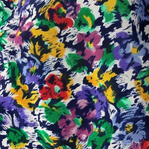 Vtg Fabric Print Floral Slinky Fluid Draping Multicolor 1989 Emday 3 1/3 yd x44 - Picture 1 of 9