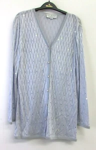 St. John Evening by Marie Gray Collection Cardigan Size 6 Lilac with Sequins - Picture 1 of 3