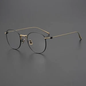 Japanese Pure Titanium Ultralight Eyeglass Frames Handmade Women Men Glasses 7g - Picture 1 of 22