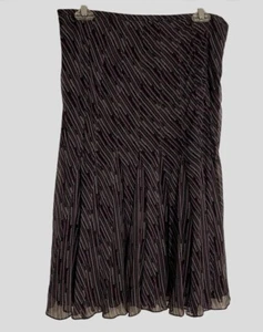 Silk Alfani Skirt Fully Lined Black Background Dots Side Zipper Women’s Size 10 - Picture 1 of 6
