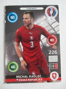 2016 Card Panini Adrenalyn EURO - MICHAL KADLEC - N°51 - CESKA REPUBLIKA