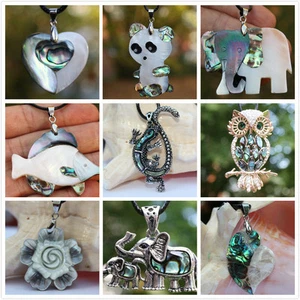 Set3 Muschel Perlmutt Perlen Schmuck Anhänger Collier mit Schnur Halskette Kette - Bild 1 von 8