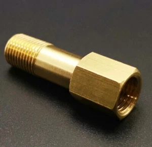 100mm Long 3/8" Male - Female BSP Thread Coupler Brass Connector Fitting Adapter - Picture 1 of 2