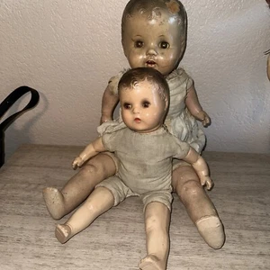 Vintage 14” & 20” Composition& Cloth Dolls - Picture 1 of 20