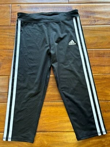 NWOT Adidas Girls Black White 3-Stripes Athletic Pants Youth Size Medium 10/12 - Picture 1 of 7