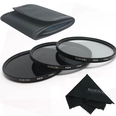 RISE(UK)77MM ND Neutral Density Filter Set ND2 ND4 ND8 for Canon Nikon  Lens fre - Image 1 of 4