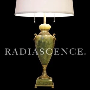 XL MUTUAL SUNSET CO FRENCH EMPIRE NEO CLASSIC ONYX MARBLE BRONZE TABLE LAMP 30's - Picture 1 of 10