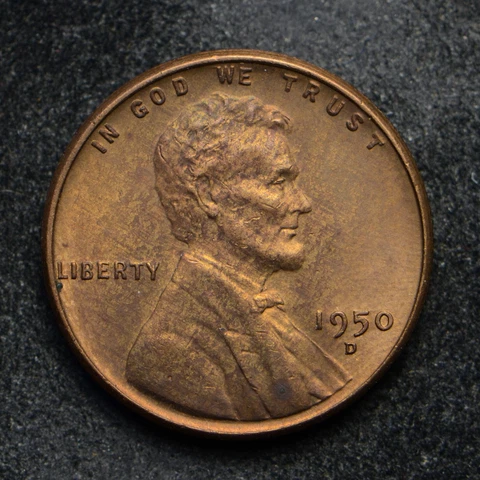 1950-D Lincoln Wheat Cent BU (bb11400) Cover