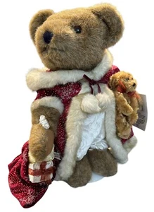 Sasha & Nicholas Christmas Bear Plush With Stand 15" 2003 Vintage - Picture 1 of 9