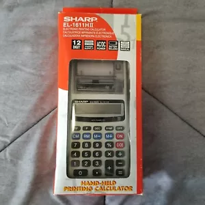 Sharp EL-1611H II Hand-Held Printing Calculator With AC Adapter, LCD Display - Picture 1 of 7