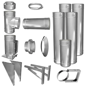 Edelstahlschornstein Schornstein Bausatz Konfigurator DW 200 doppelwandig Kamin - Bild 1 von 10