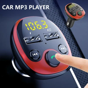 Handsfree FM Transmitter Wireless Bluetooth Car Kit MP3 Adapter Charger Dual USB - Picture 1 of 11