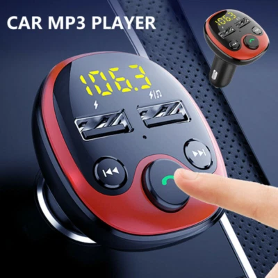 Handsfree FM Transmitter Wireless Bluetooth Car Kit MP3 Adapter Charger Dual USB - Image 1 of 4