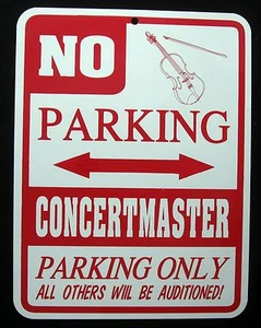 CONCERT MASTER PARKING ONLY Steel Sign - Symphony, Novelty, fun - Picture 1 of 1