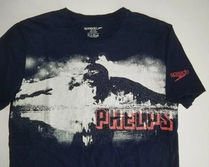 Michael Phelps Swimmer T-Shirt SPEEDO Swimwear Graphic Tee Mega Print Mens MD - Picture 1 of 6