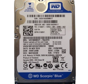 WD WD1600BEVT-75A23T0 DCM:HHBTJANB (WXH1) Thailand 160gb 2.5" Sata HDD NOV/2010 - Picture 1 of 1