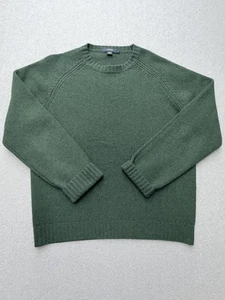 J.Crew Sweater Mens Medium Green 100% Lambswool Crewneck Raglan Knit Pullover - Picture 1 of 7