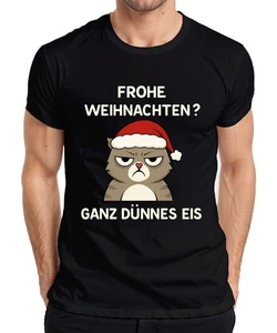 ¿Feliz Navidad? Camiseta hombre sarcástica sarcástica gato Navidad hielo muy fino - Imagen 1 de 45