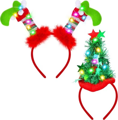 Pack de 2 diademas LED navideñas Fovths disfraz iluminado...  Foto 1 de 4