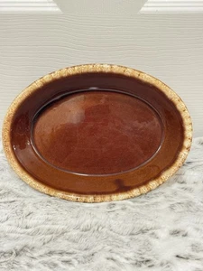 Vintage Rumpf Keramik braun Tropf 10" oval Bäcker/Auflaufform USA ofenfest - Bild 1 von 4