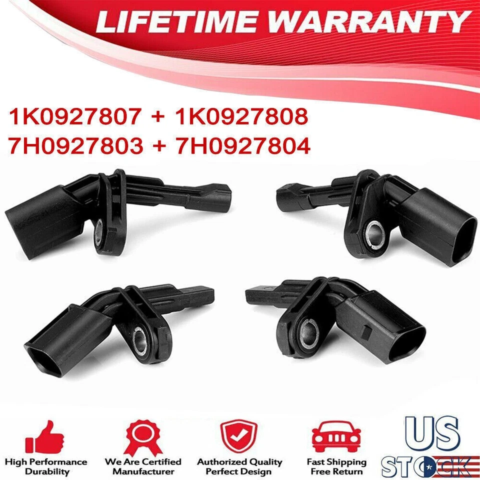 Conjunto de sensor de velocidade de roda ABS dianteiro traseiro esquerdo e direito 4* compatível com Audi TT e Volkswagen - Imagem 1 de 4