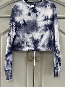 PINK Victoria Secret Tye Dye Cropped Oversized Sweatshirt Size XS 395034-92D - Picture 1 of 9