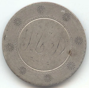 Love Token, Scarce 1850 Seated Liberty Quarter, Initials - Picture 1 of 2
