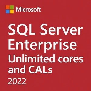 DVD Microsoft SQL Server 2022 Enterprise Unlimited Cores Unlimited User CALs - Photo 1/5