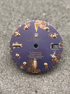 #A66 ORIGINAL ROLEX SUBMARINER DATE 1680 NIPPLE PURPLE CRACKLE DIAL TRITIUM RARE - Picture 1 of 4