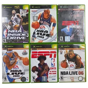 NBA Inside Drive 2002, NBA Live 2003 & 2006, ESPN NBA Basketball Xbox Lot of 6 - Picture 1 of 8