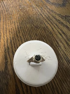 ANTIQUE ART DECO FILIGREE DIA SAPPHIRE RING 14K & 10K GOLD Size 5.5 Ring 2.2 g. - Picture 1 of 9