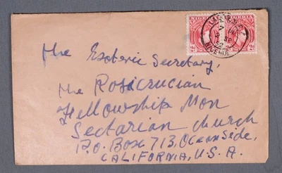 MayfairStamps Nigeria 1952 Lagos to Oceanside CA Par Rey Jorge VI 2d Cubierta aa Foto 1 de 2