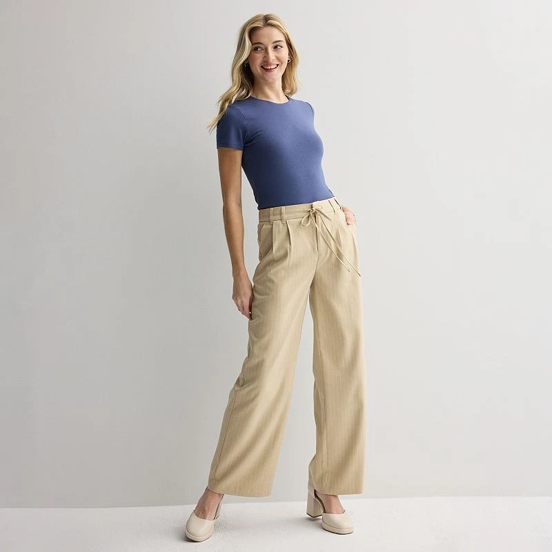 Juniors SO ® галстук спереди плиссированные брюки цвет: желтовато-коричневый белый размер: большой - Изображение 1 из 1