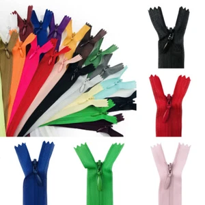 10Pcs Nylon Zipper Close End Invisible Zip Sewing Clothes Repair Craft 25-60cm - Picture 1 of 21